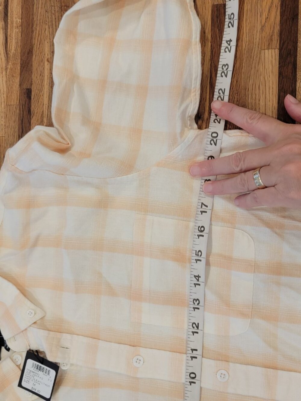 Club Monaco Slim Fit Men's Button Down Long Sleeve Linen Plaid Shirt - Picture 12 of 14